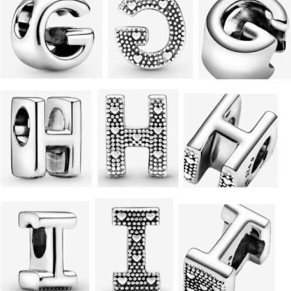 Sterling Silver Letter Alphabet Charm - Picture 5 of 10